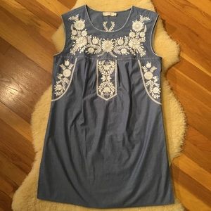 Tory Burch Calita blue embroidered dress